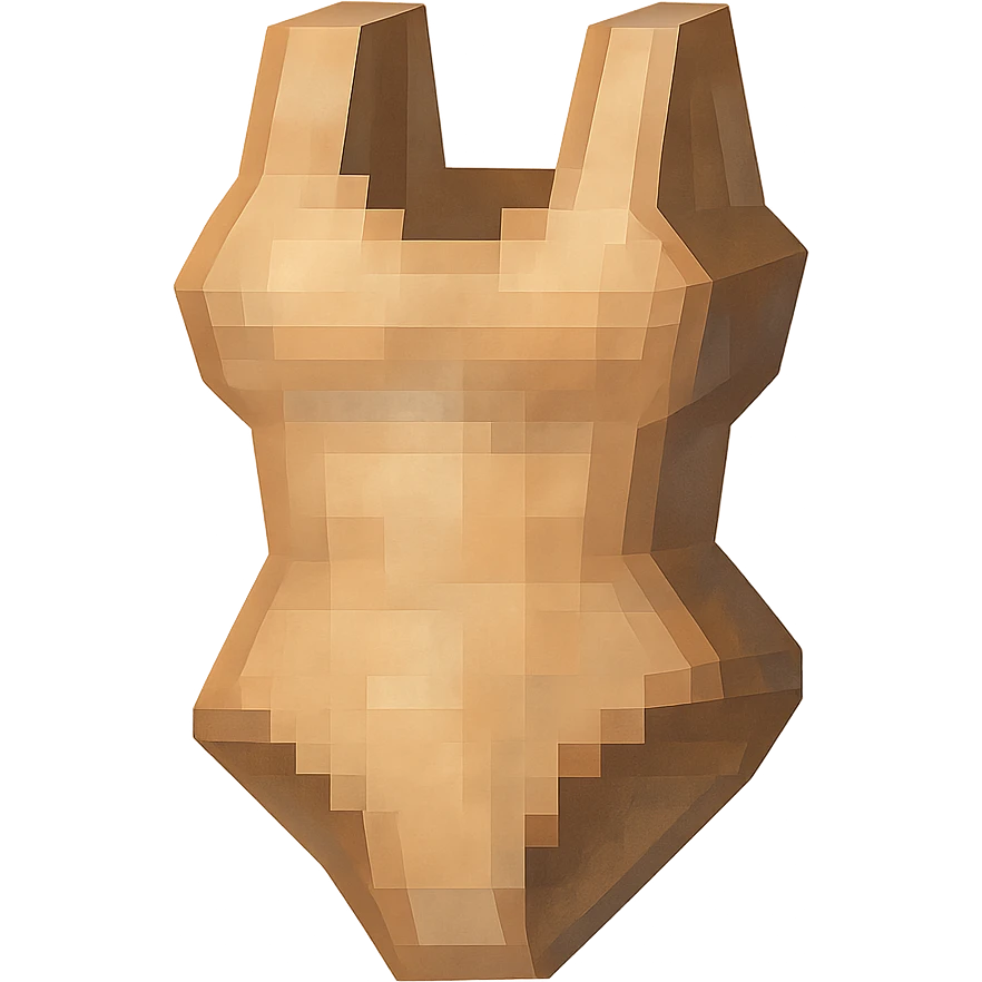 aesthetic bathing suit icon, 3D minimal style, soft beige color palette, elegant, soft lighting emoji
