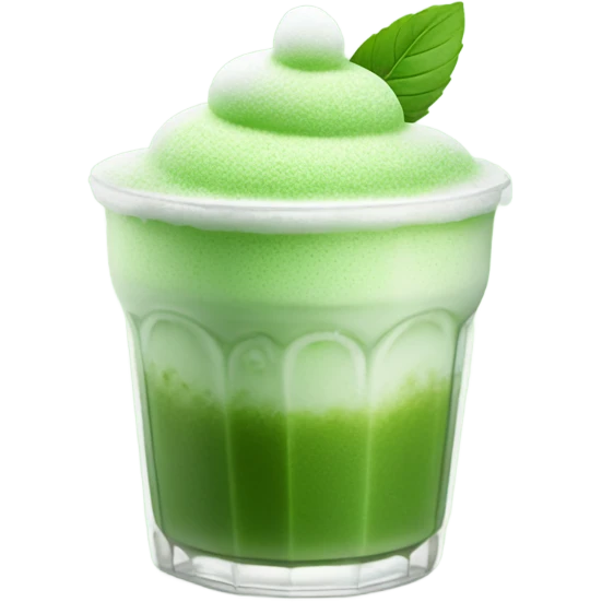 Iced matcha with powdered matcha cold foam on top emoji