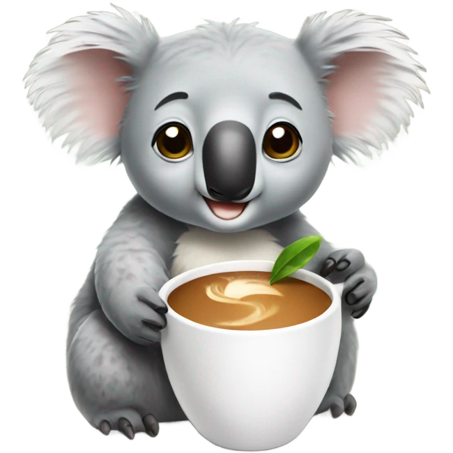 Koala tomando café emoji