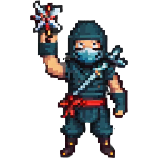 masked ninja with arm extended shuriken in hand emoji