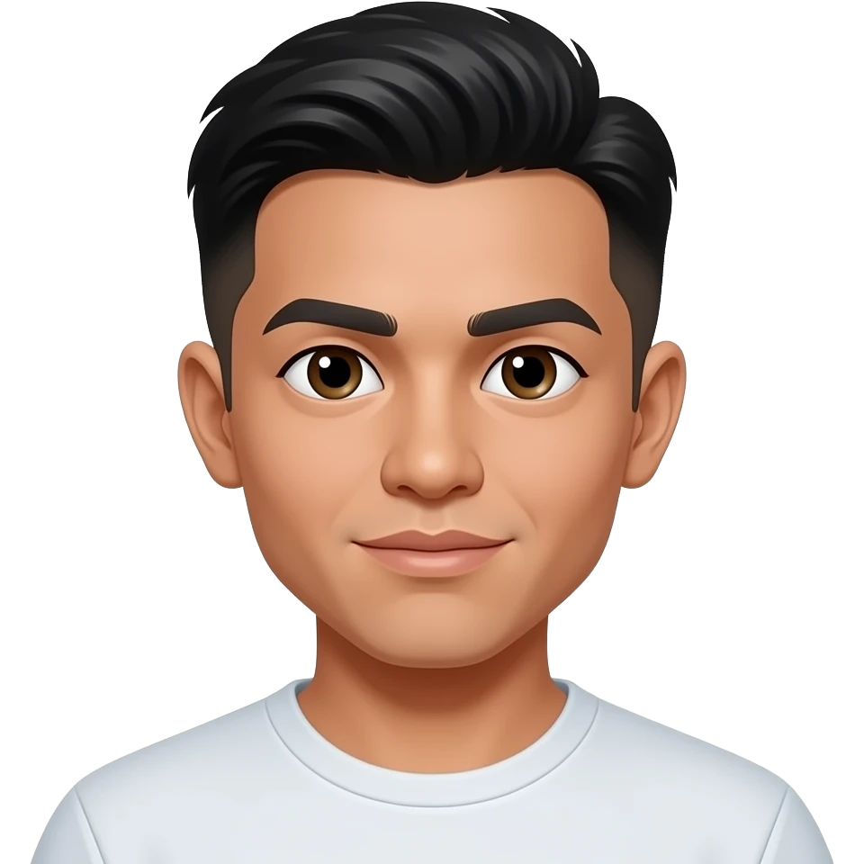 25 year old filipino man fade hair cut closed lips opened eyes emoji