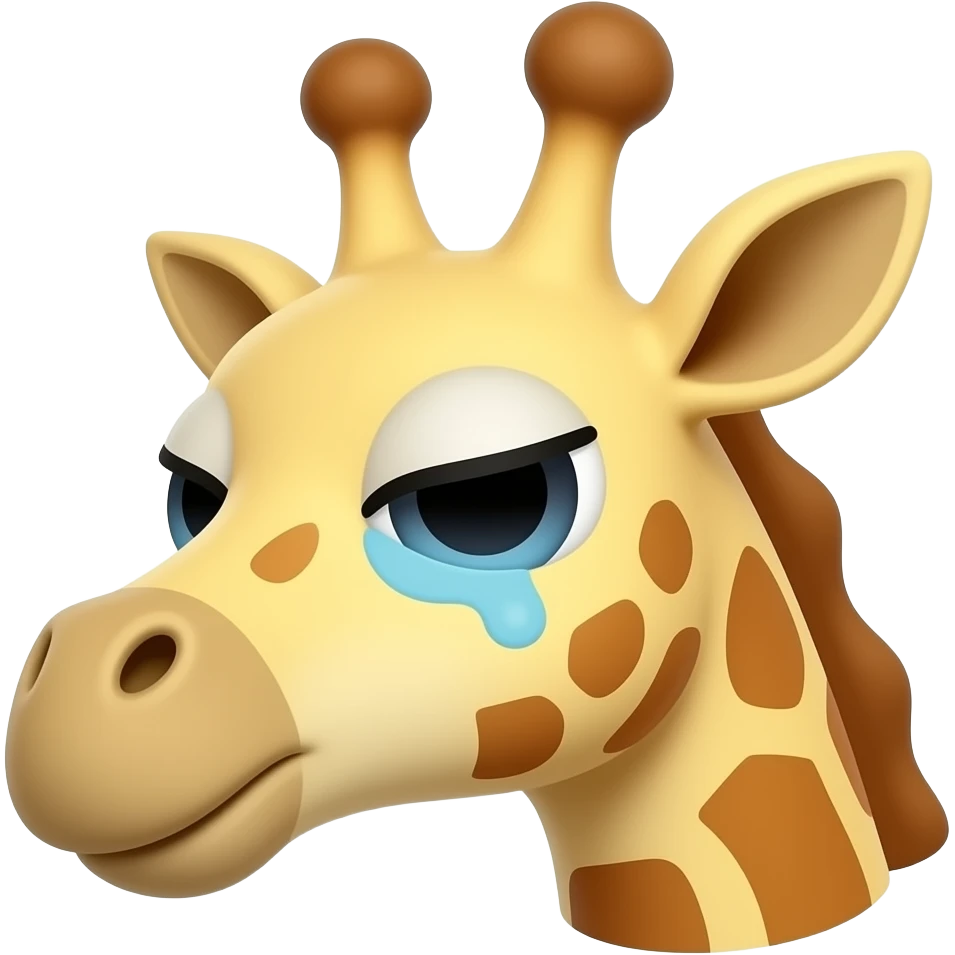 Einfacher Giraffenkopf der sehr müde ist emoji