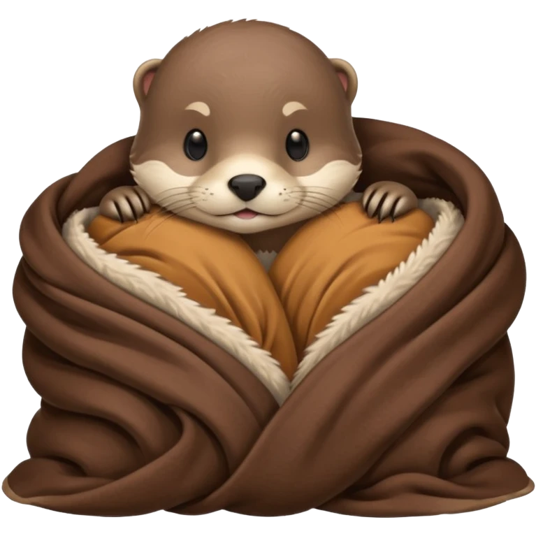 Otter cozy in blanket emoji