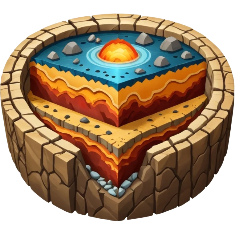 Planet crust, mantle, and core emoji