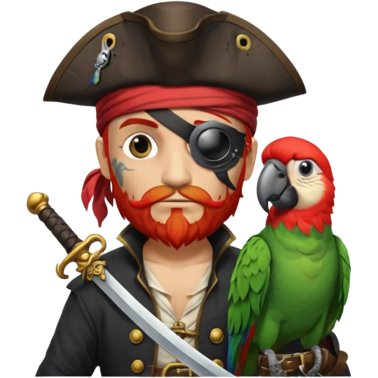 pirate and parrot emoji