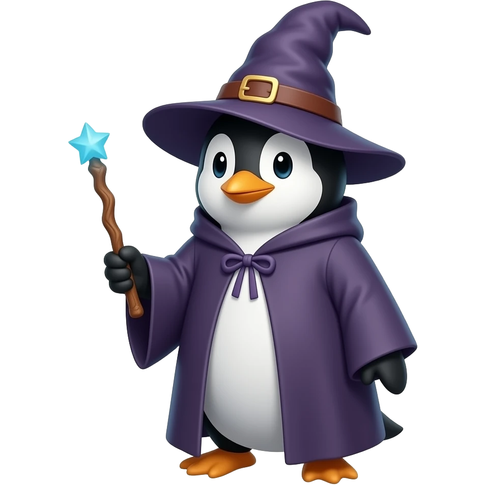 Penguin Wizard emoji