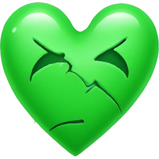 Broken heart emoji in green colour  emoji