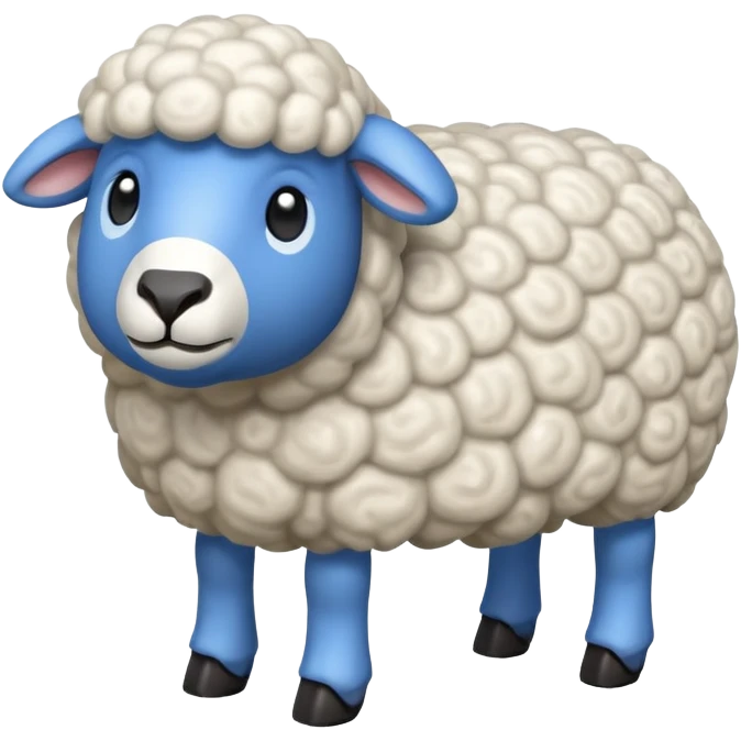minicraft sheep blue four legs emoji