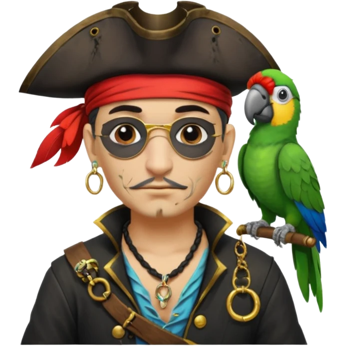 pirate and parrot emoji