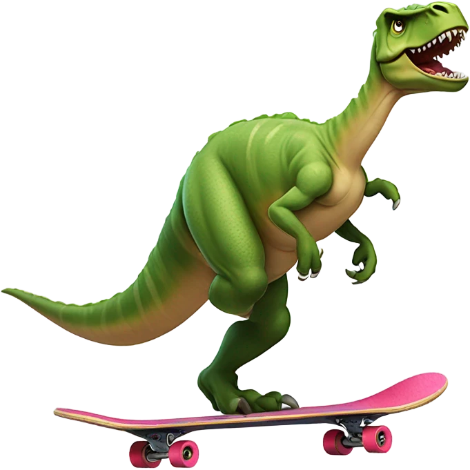 Dinosaur on a skateboard  emoji