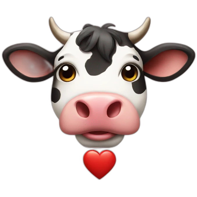cow and a heart emoji