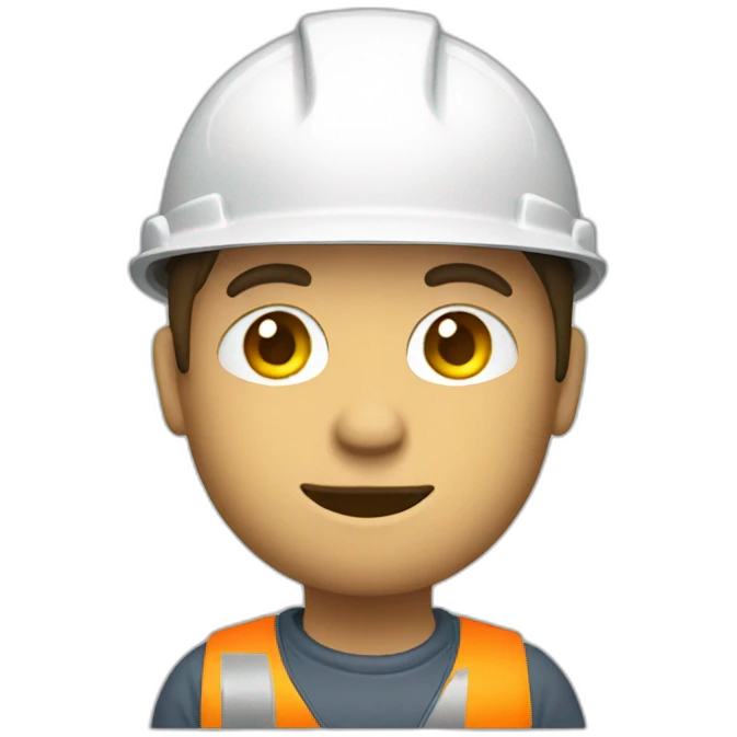 Construction worker holding phone emoji