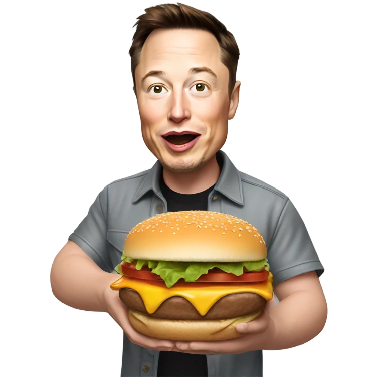 elon musk eat burger emoji