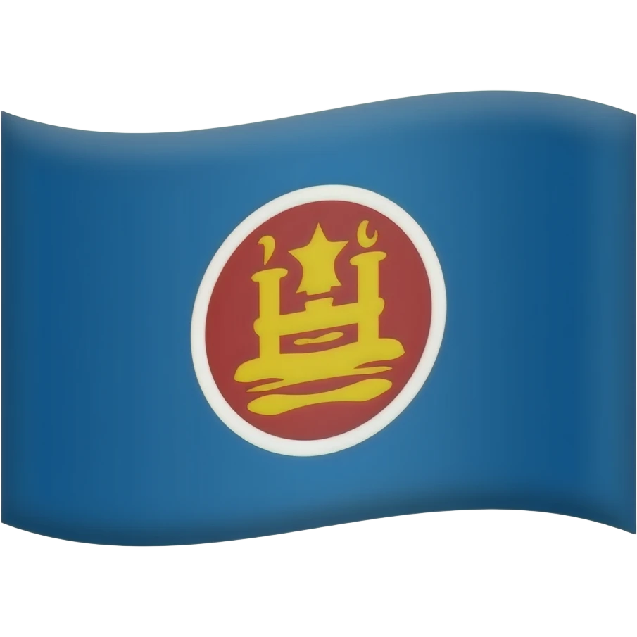 Make Asean Flag With Blue Plain Flag Yellow Kinda Thing In Red Circle And Outline White On The Circle, Make It Flag Model emoji
