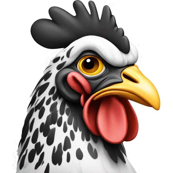 Black and white chicken emoji