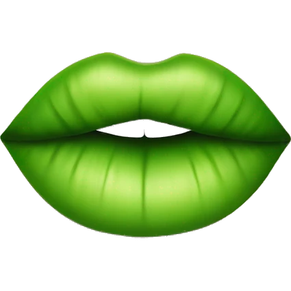 green lips with lime inside emoji