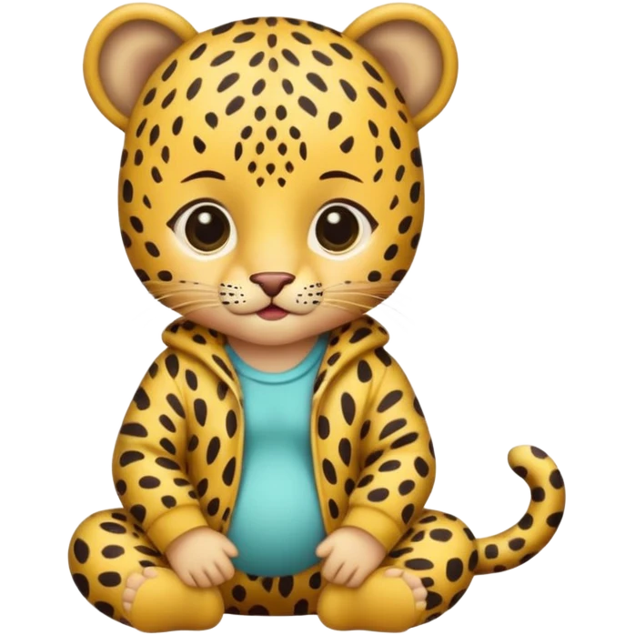 baby with leopard patterned clothes emoji