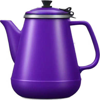 Realistic purple camping coffee pot isolated. emoji