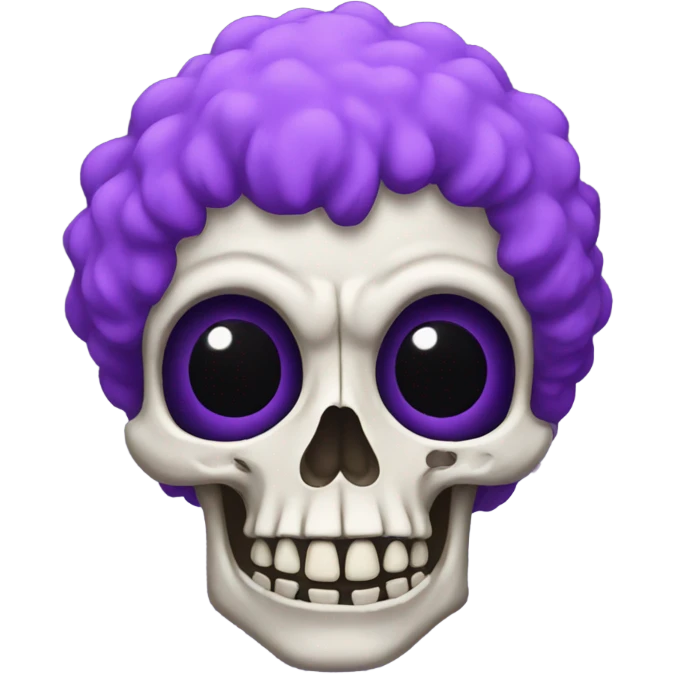 skeleton with a purple afro emoji