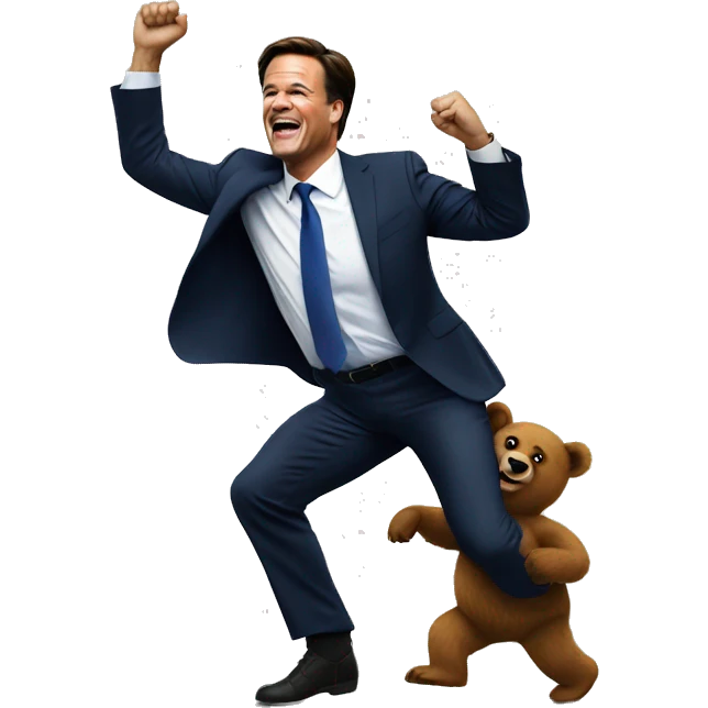  mark rutte dancing with a bear emoji