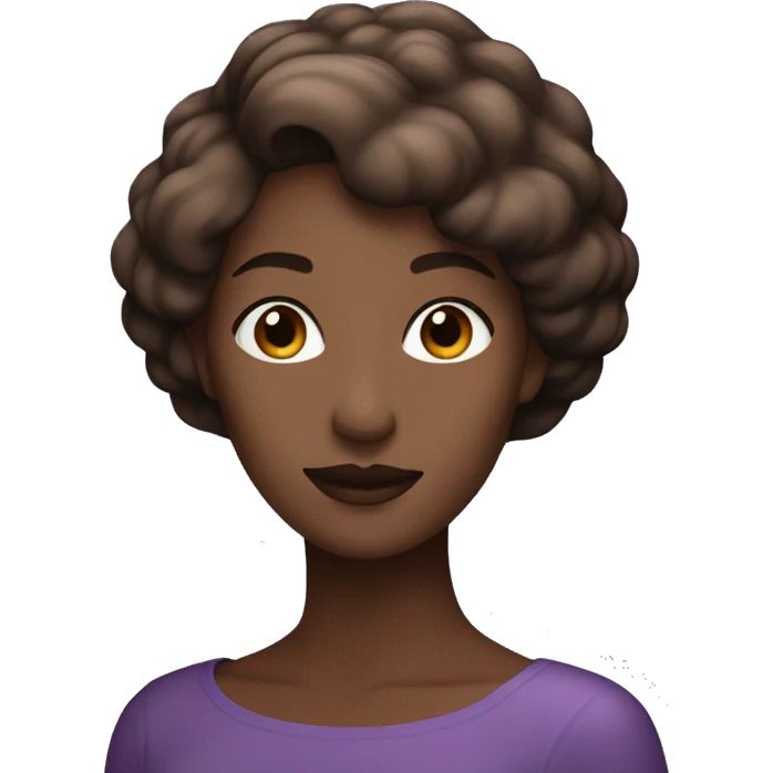 Beautiful woman with foggy purple gradient on her head turning to black and brown emoji