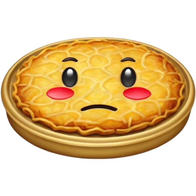 swiss rösti, round, gold and crispy, NO eyes and mouth emoji