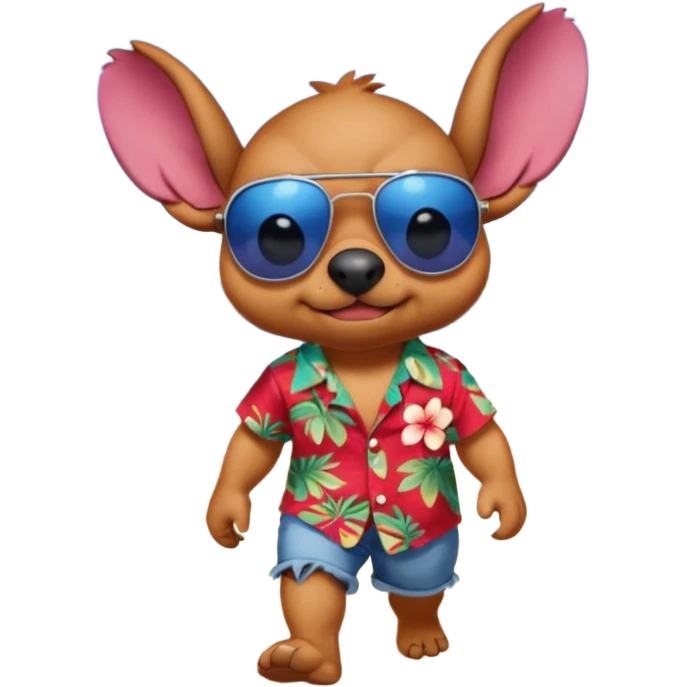Stitch walking on the beach emoji