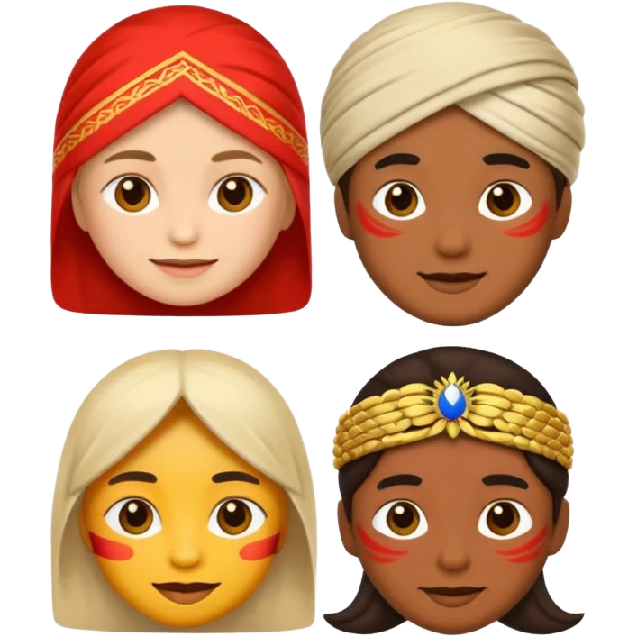 Emoji symbolizing three different cultures of Russia (for example, Russian, Tatars, Bashkirs) emoji