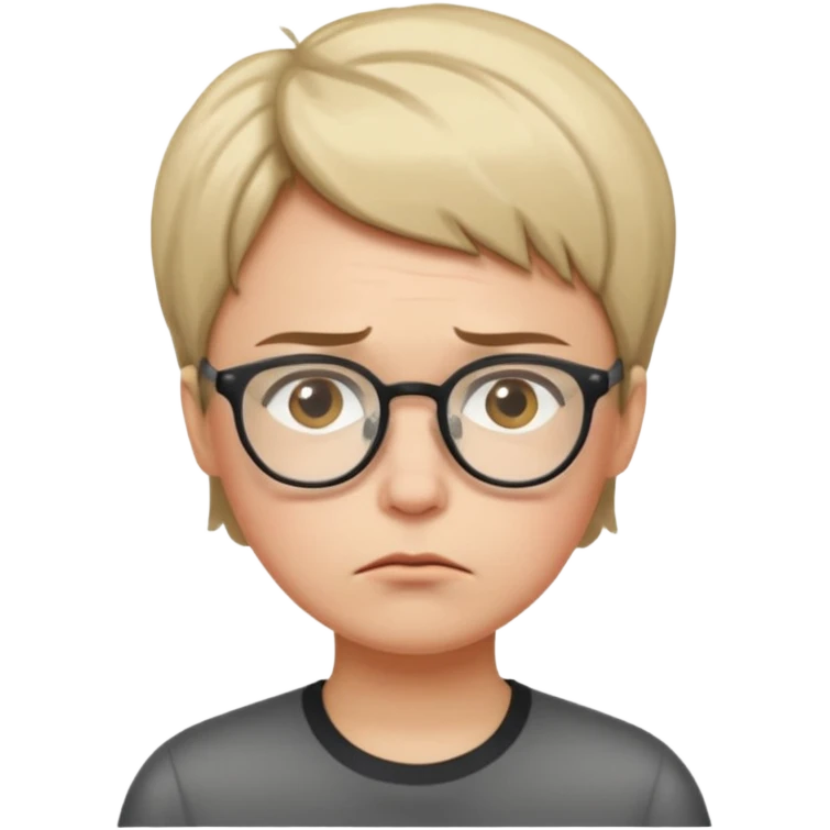 FROWN EXPRESSION WITH GLASSES emoji
