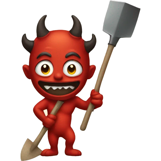 devil holding a shovel emoji