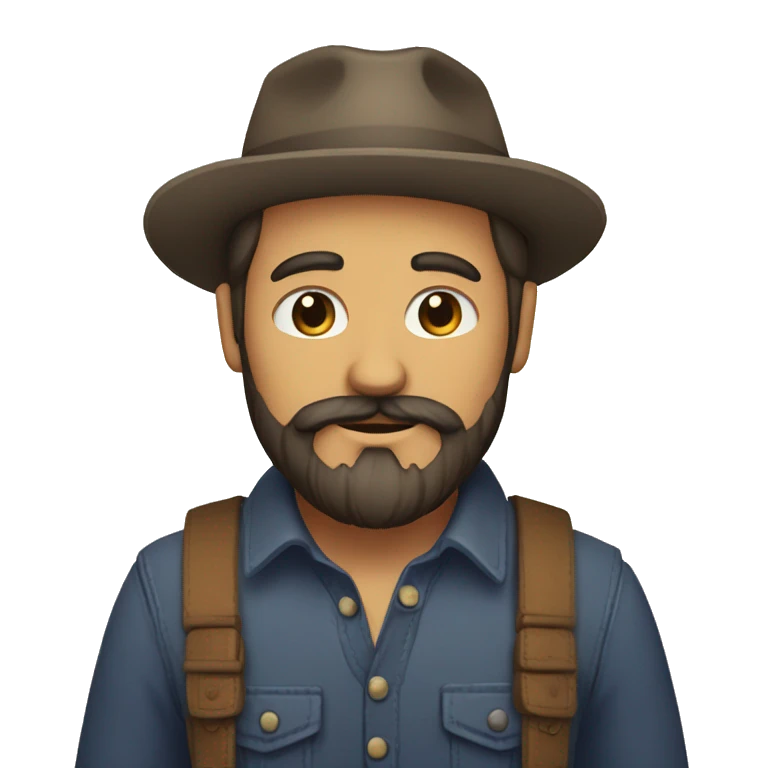 Hombre calvo con barba emoji