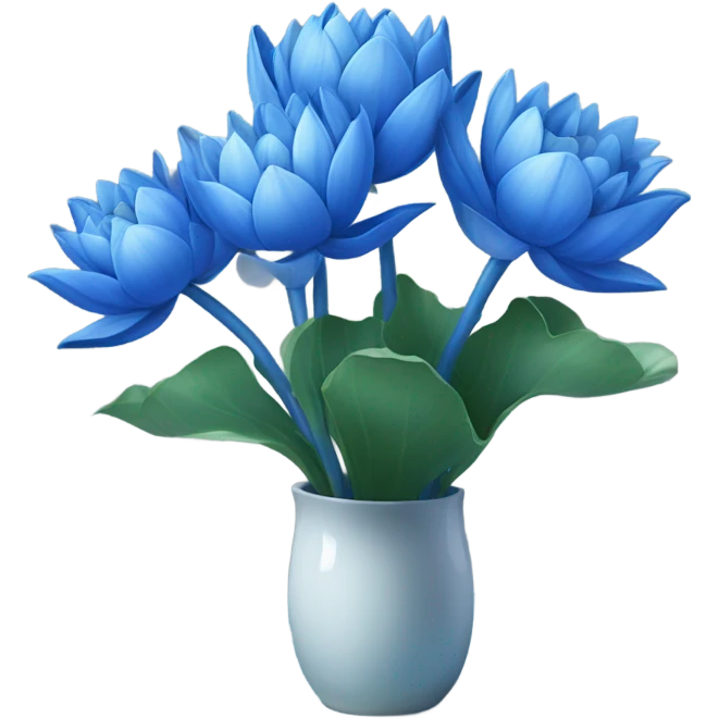 bouquet of blue lotus flowers emoji