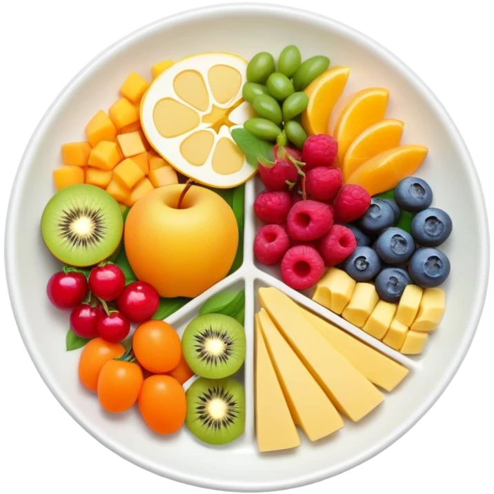 colorful balanced meal with nutrients for vitality and energy emoji
