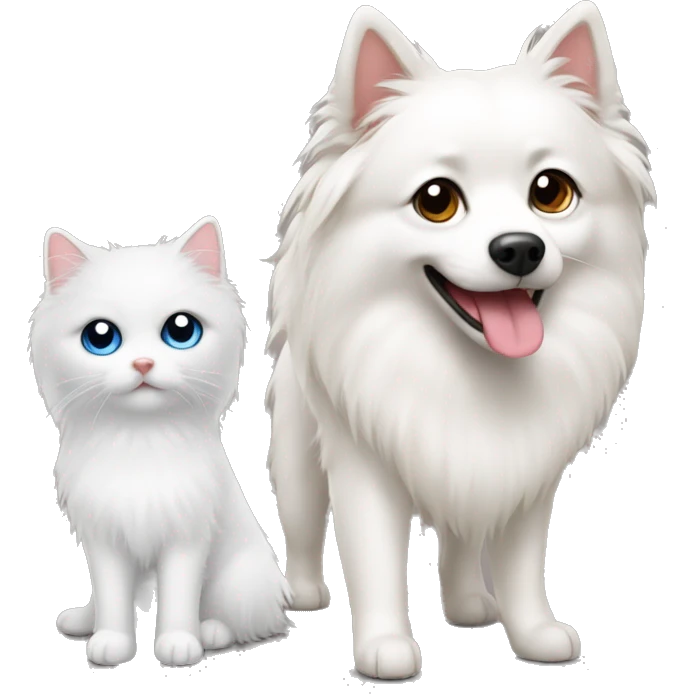 japanese spitz and a ragdoll emoji