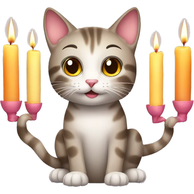 Cat with candles  emoji