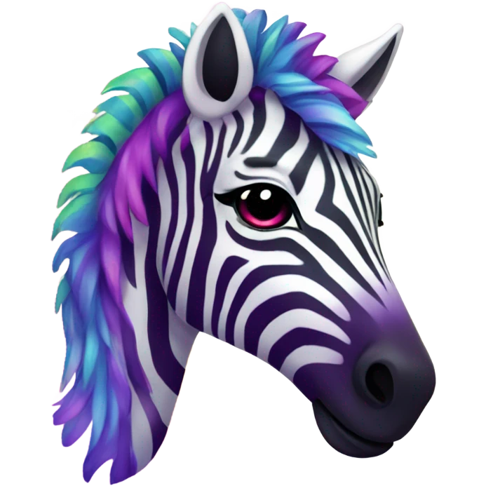 Lisa frank rainbow zebra with glitter purple stripes emoji