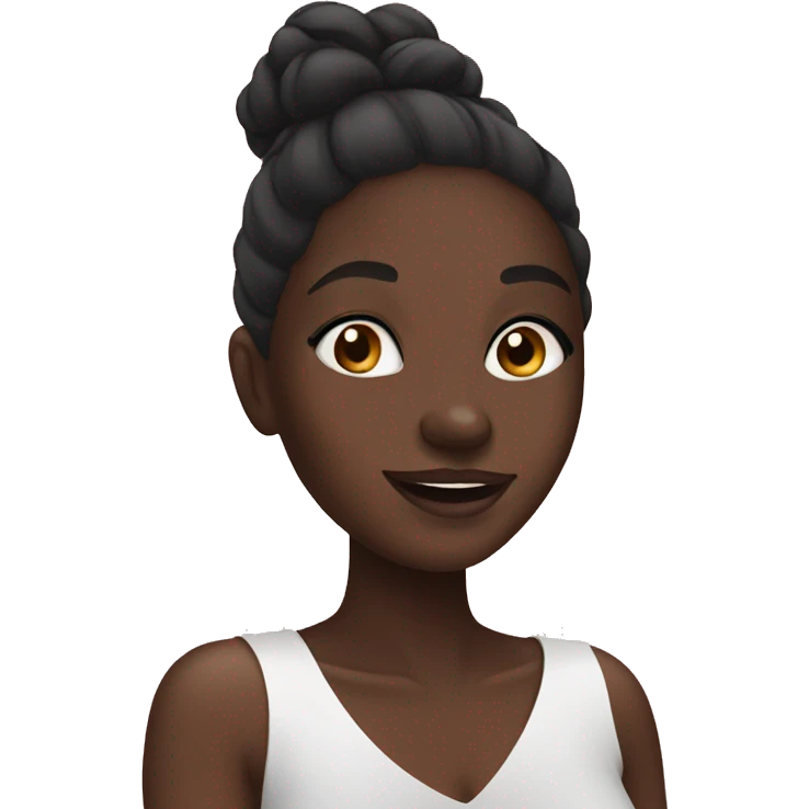 black girl doing her skincare emoji
