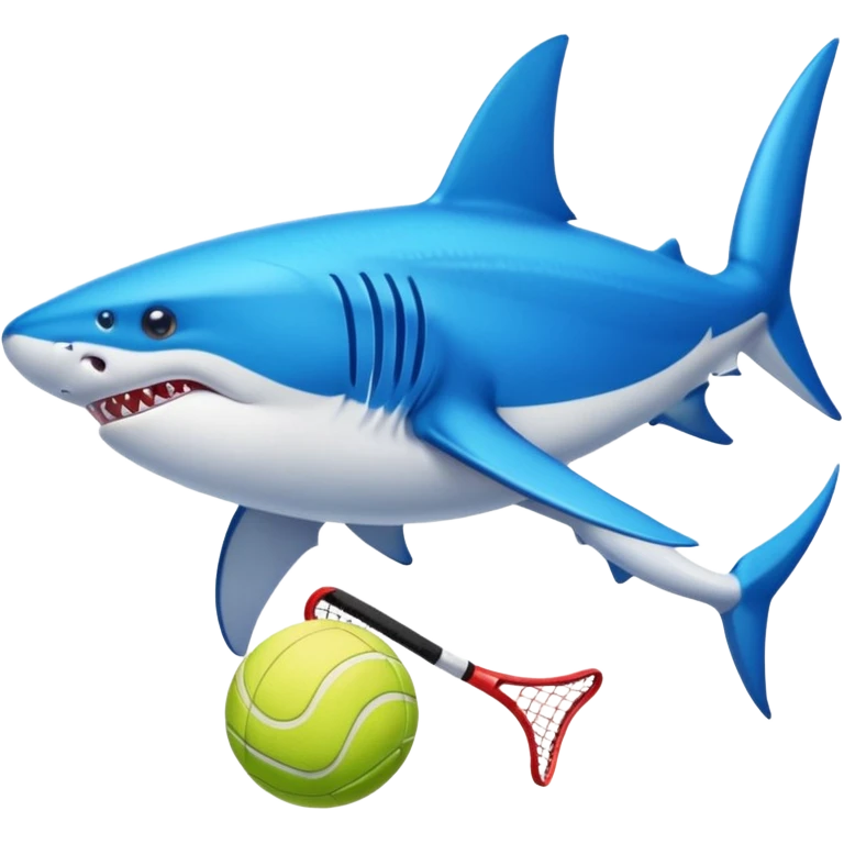 Tiburón con 3 patas y tenis Nike azules emoji