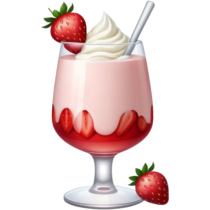 fresas con crema en vaso emoji