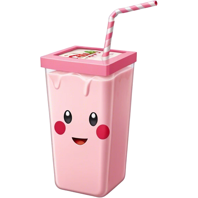 strawberry milk box with straw  emoji