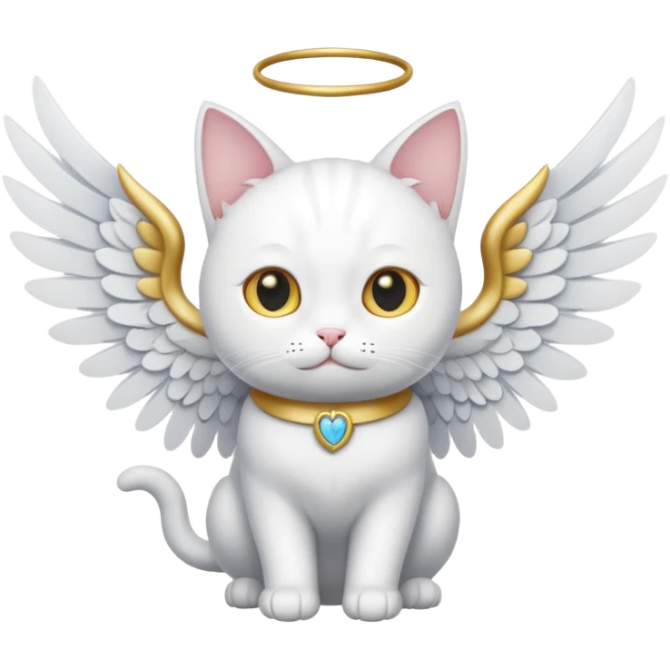 white cat with wings emoji