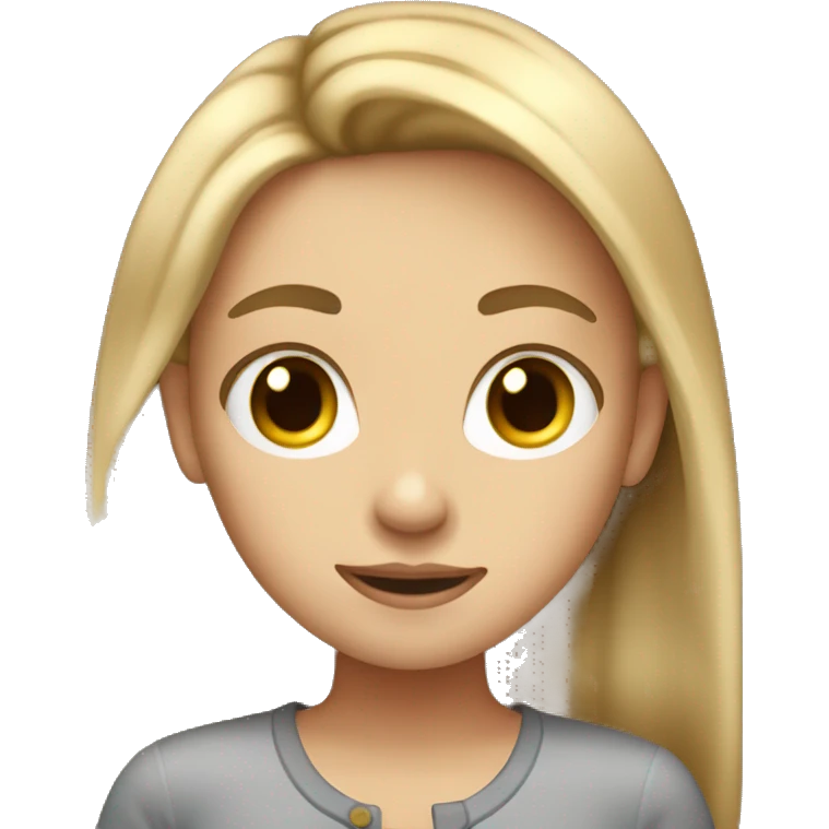 Girl with dirty dirty blonde hair holding a mainecon  emoji