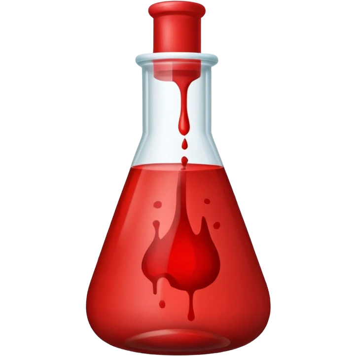 A lab science bottle but filled with blood emoji