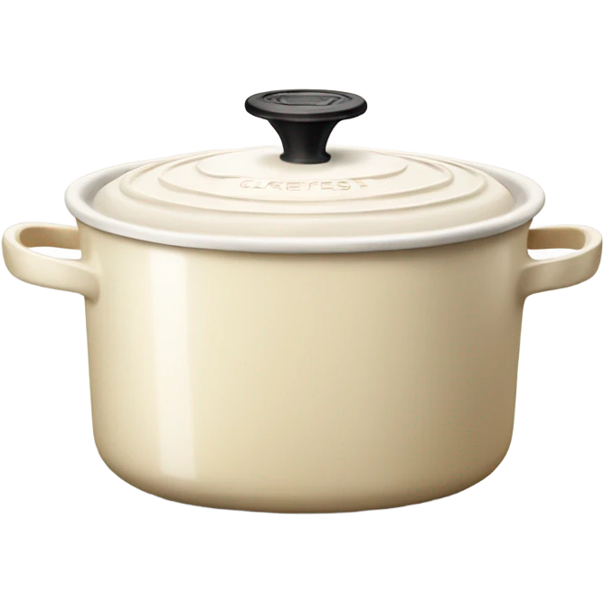 cream le creuset dutch oven emoji