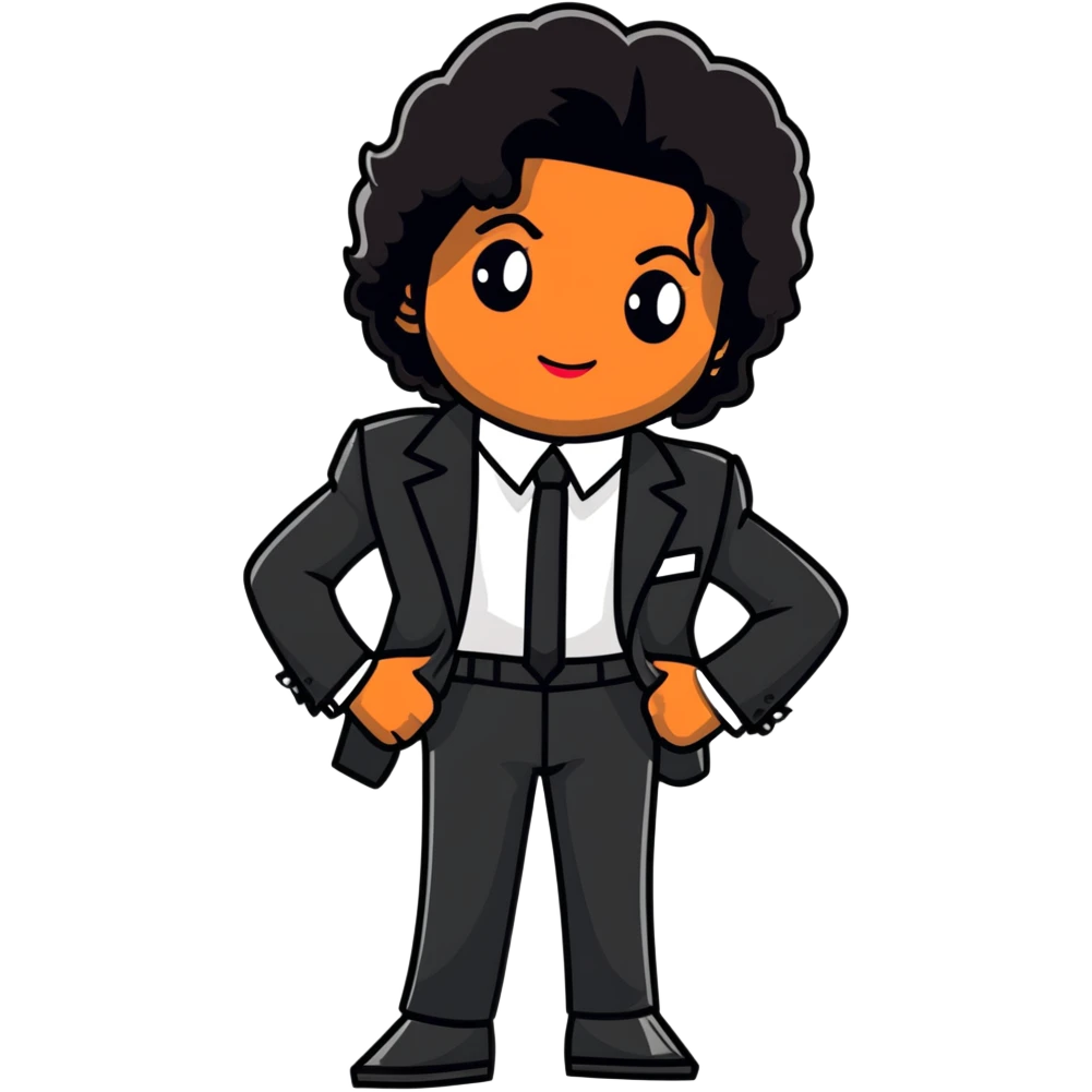 Michael Jackson elegant black suit waist up portrait emoji