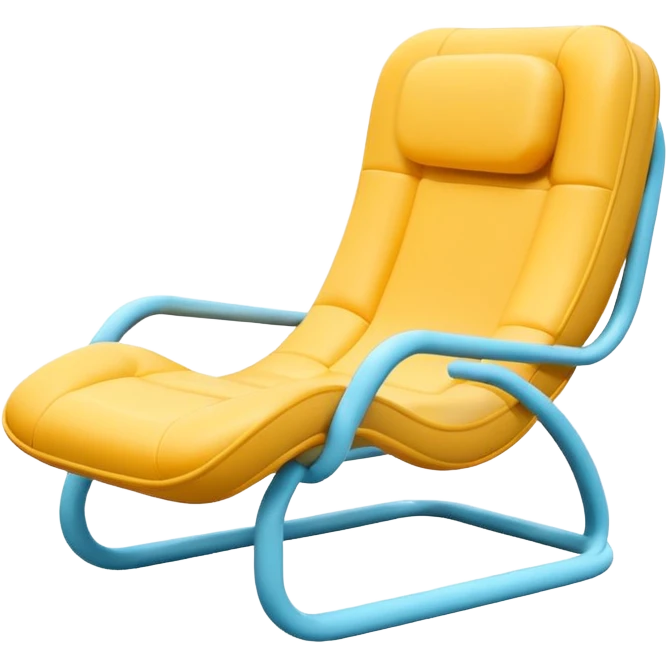 Minimal emoji of a floating anti-gravity chair with soft glow underneath, smooth rounded form emoji