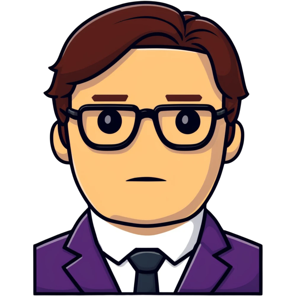 Helmut Zemo with brown hair and glasses, villain from Marvel's Captain America Civil War, serious expression emoji