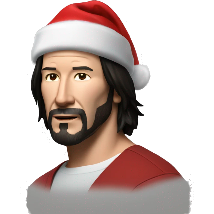 Keanu Reeves with santa hat emoji