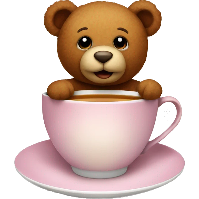 Teddy sitting in a tea cup emoji