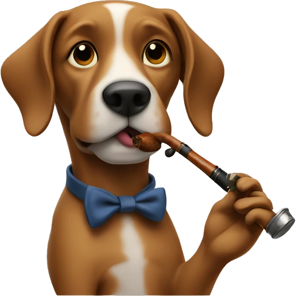 dog smoking a pipe emoji